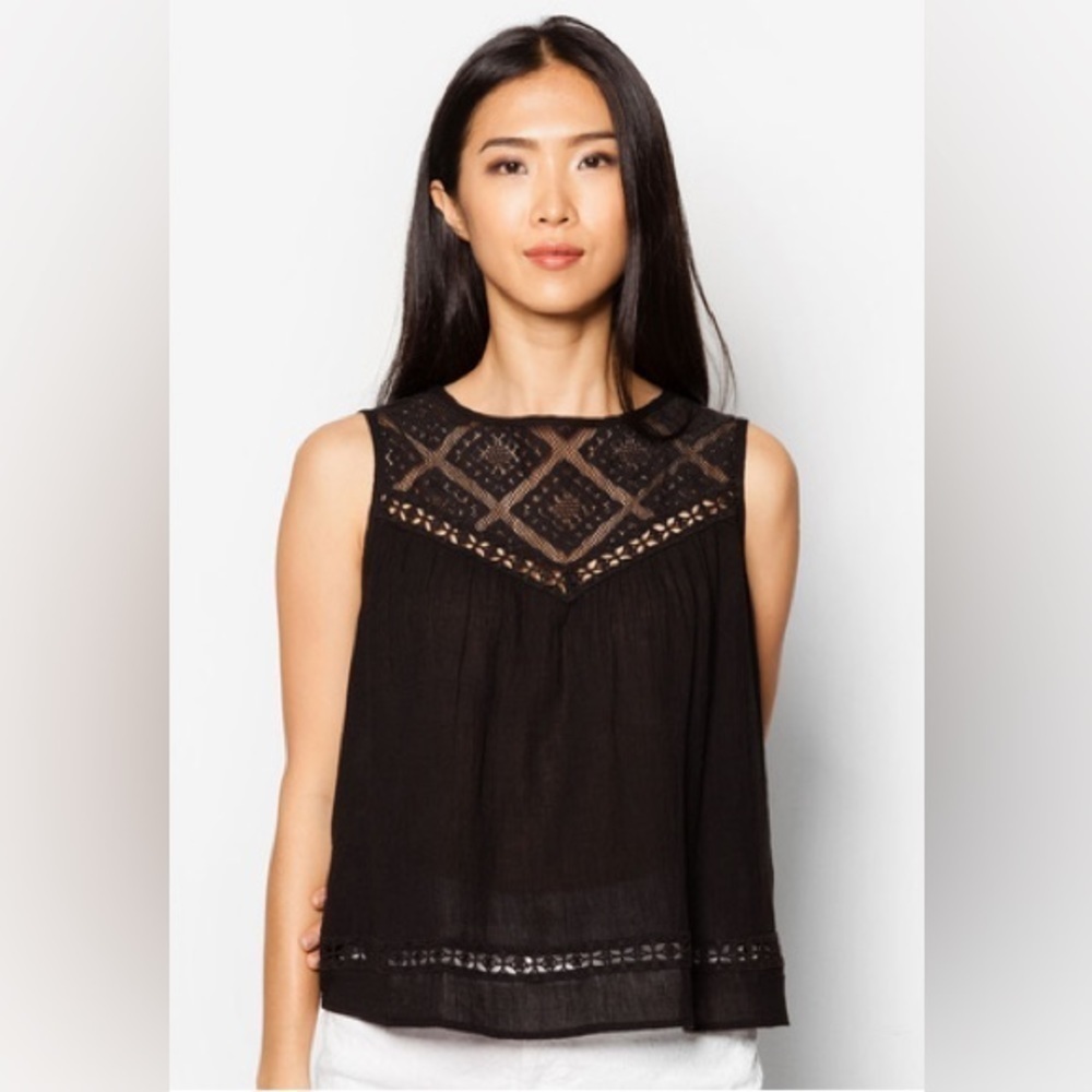 Mango Crochet Panel Top